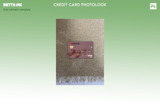 модерен стил Италија UniCredit банка виза дебитна картичка photolook преден шабл